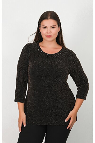 Lanze Abiye Simli Fukuro Turvakar Kol Bluz