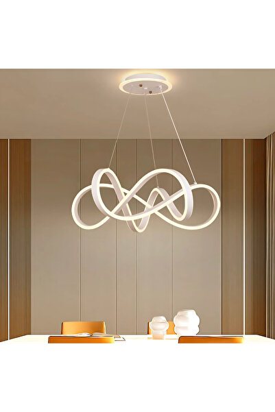 KORMAN TECHNIK Candelabru LED suspendat cu telecomandă INFINITY HALO 138W, reglabil intensitate luminos, alb,
