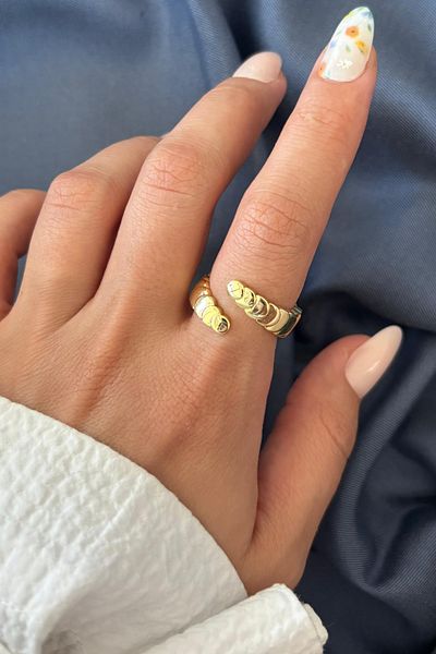 Leo'Stone New Season Moon Phases Design Adjustable Women's Ring