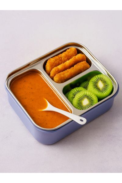Benittokids Relaxion Three-Compartment, Stainless Steel, Food Storage and Transport Container/Box Bnt461