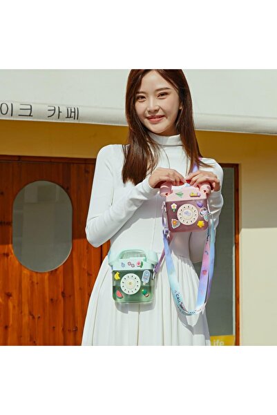 Twisoo Portable Telephone Plastic Drinking Bottle, 400 ml (Green)