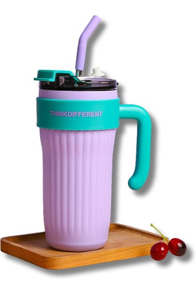 Twisoo Insulated Tumbler with Handle and Straw Lid, Stainless Steel Coffee Mug Portable Coffee Tumbl