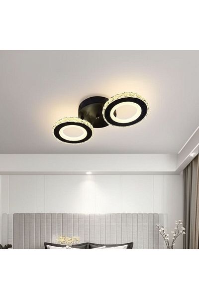 KORMAN TECHNIK LED chandelier with remote control NOVA ROTONDA 29W, 2 Circles, Cold/Warm/Neutral light, Dimmable, Black