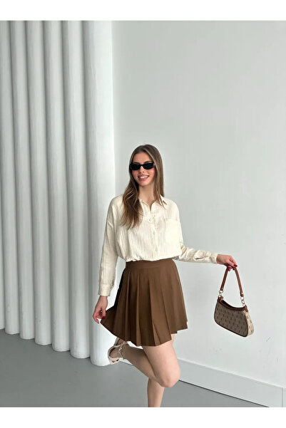 MODA MÜSLİN SADE GÖMLEK KREM