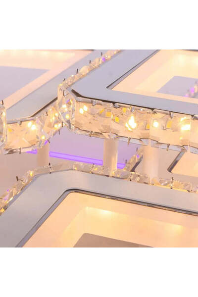 KORMAN TECHNIK LED Chandelier with Remote Control QUADRIS RGB 170W, 6 Squares, Dimmable, White