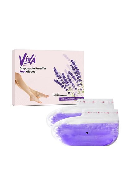 Viva Professional Disposable Paraffin Feet Gloves Lavender 1 Pair/Box Viva
