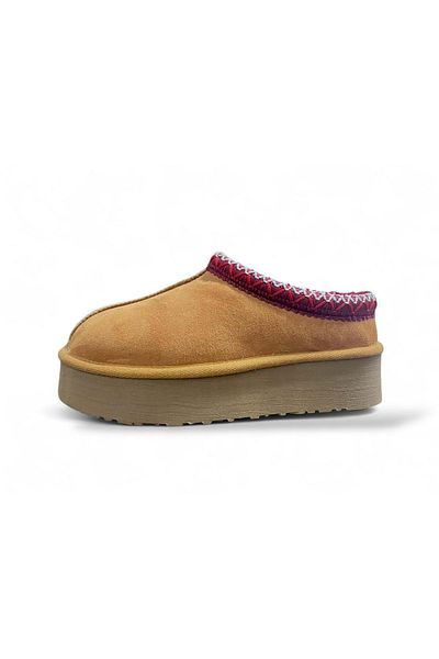 Bulldozer 260802 Suede Women's Slippers - Tan - 36