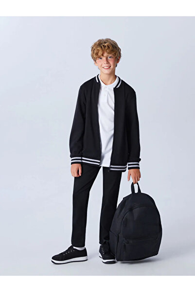 LC Waikiki LCW KidsSiyah Beli Lastikli Erkek Çocuk Okul Pantolonu