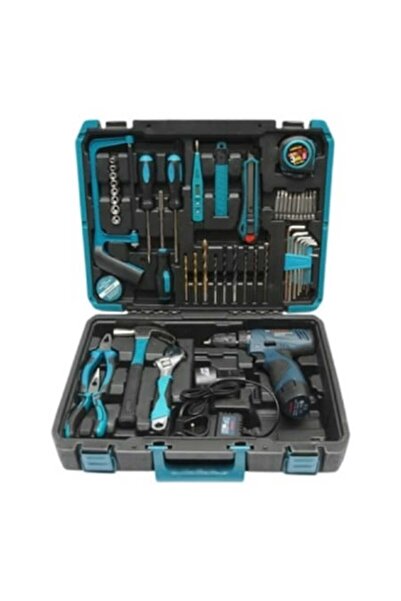 OMC Mașină de găurit profesională de 18V cu 2 baterii și set de 49 de piese