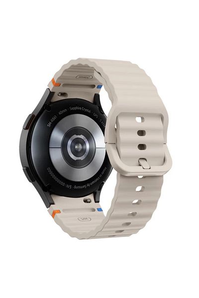 bbtech For Samsung Galaxy Watch 4 5 6 7 Fe Classic Orange Blue Wave Pattern Silicone Cord 40/42/43/44/46/47mm