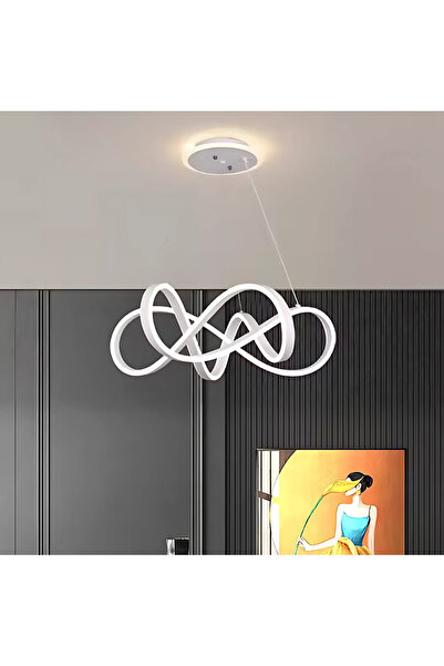 KORMAN TECHNIK Candelabru LED suspendat cu telecomandă INFINITY HALO 138W, reglabil intensitate luminos, alb,