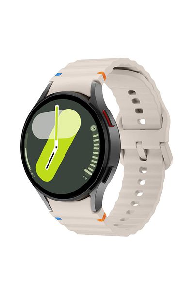 bbtech For Samsung Galaxy Watch 4 5 6 7 Fe Classic Orange Blue Wave Pattern Silicone Cord 40/42/43/44/46/47mm