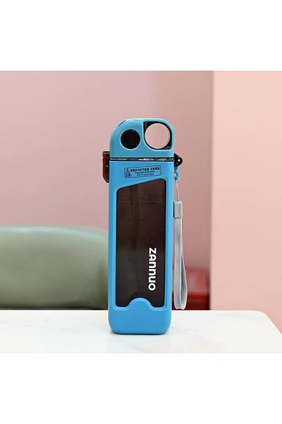 Twisoo Flip-top Portable Square Plastic Water Bottle, Food-grade Cup Body Pc and Lid, Duckbill Desig