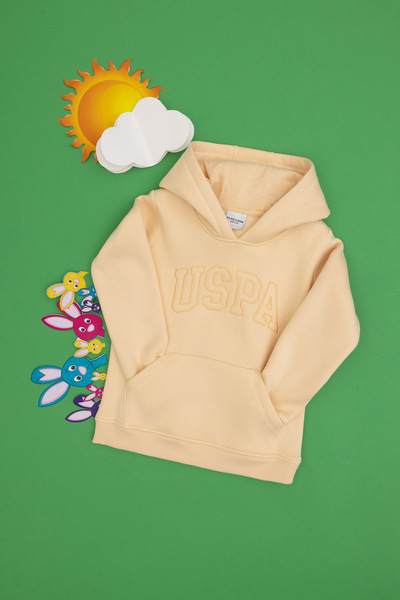 U.S. Polo Assn. Girl's Pink Hooded Hooded Basic Sweatshirt 50314311-Vr053