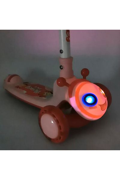 Nichiduta Honey Bee Red children's scooter, foldable, steel handlebar, 3-way adjustable height