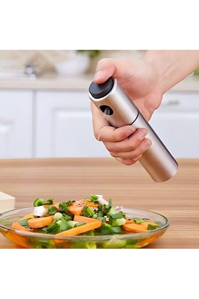 SOHO Pulverizator de ulei, pulverizator din oțel inoxidabil, manual, capacitate 100 ml, argintiu