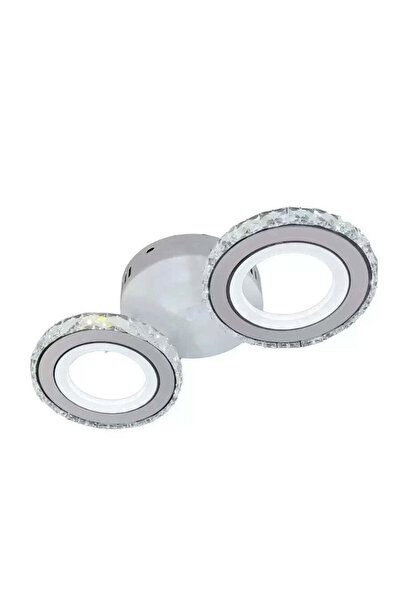 KORMAN TECHNIK LED chandelier with remote control and crystal NOVA ROTONDA 29W, 2 Circles, White