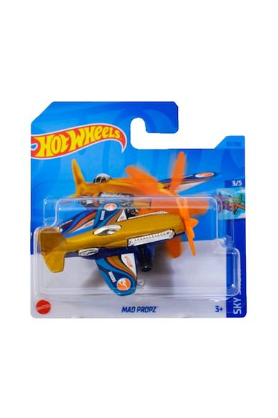 HOT WHEELS Avion metalic Hot Wheels, Mad Propz Treasure Hunt, 1:64, Auriu