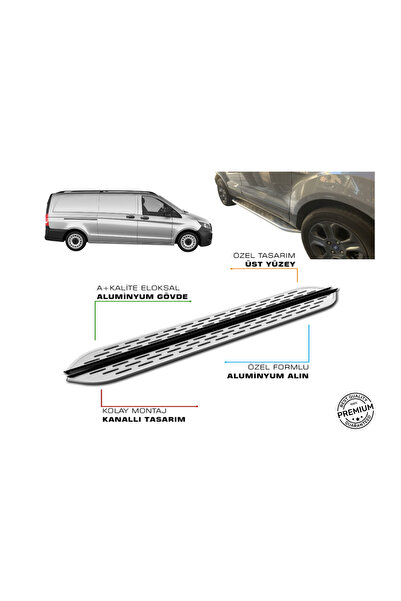 TUNAX OTO MERCEDES VİTO W447 PANEL VAN UZUN ŞASE ARACA ÖZEL PRV1 YAN BASAMAK ...