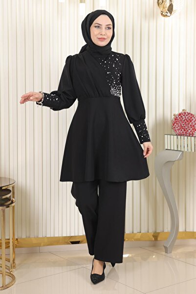 Missvalle Μαργαριτάρι διπλό κοστούμι μαύρο 17801