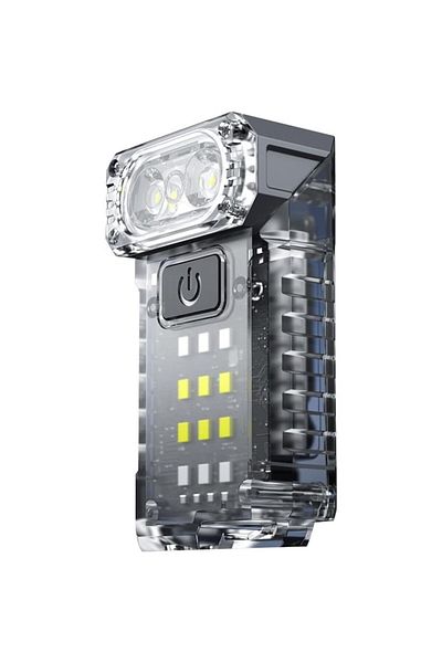 SOHO Portable UV LED Flashlight, USB Type C Charging, 50 m Range, 5W, 3 Light Colors, 1200 mAh, 8 x 2 x