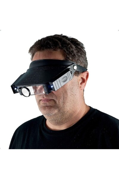 SOHO Lupa de Lucru cu Banderola si LED cu Zoom Ajustabil, Iluminare Optima, Negru