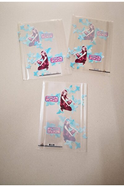 dönmezler kırtasiye A5 Boy Şeffaf Renkli Hazır Defter Kabı Karton Kapak Okul Defter için Hanna Montana Resimli, 3 Adet