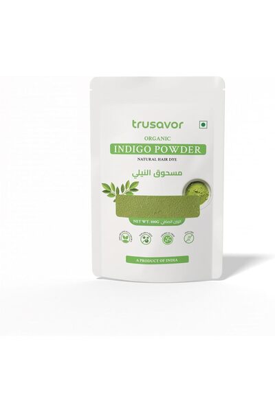 Trusavor Organic Indigo Powder for Hair by - 100g | Natural Hair Dye | Chemical-Free, Ammonia-Free,