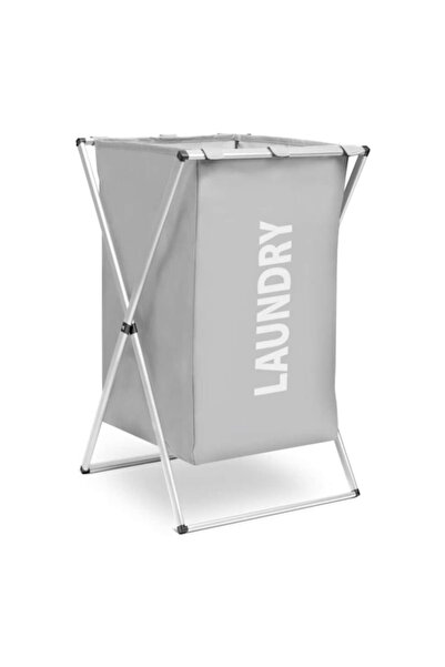 SOHO Cos de Rufe Textil cu Cadru de Metal, Pliabil, 38 x 38 x 57 cm, Gri