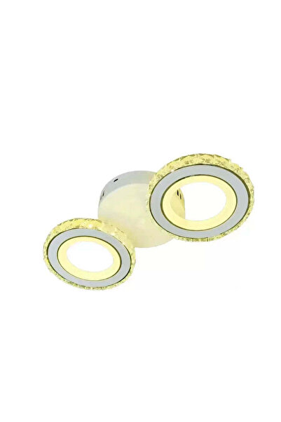 KORMAN TECHNIK LED chandelier with remote control and crystal NOVA ROTONDA 29W, 2 Circles, White