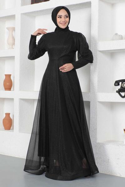 Missvalle Ασημί βραδινό φόρεμα με λεπτομέρεια μανσέτα με φερμουάρ Μαύρο 12253