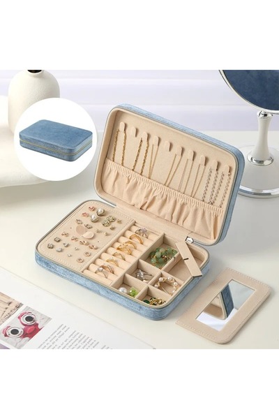 Arzu Güzel Cosmetics Stylish Functional Mirrored Jewelry and Jewellery Organizing Box - Suitable for Travel and Home Use