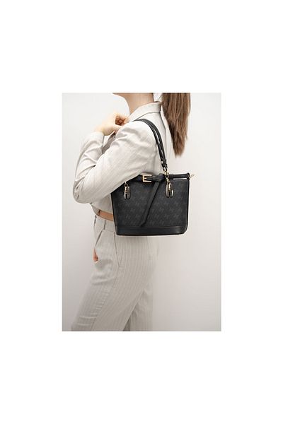 Silver Polo Women / Girls Shoulder Bag 1155-46093 Silver Polo Bag M178 Black-Matte Black