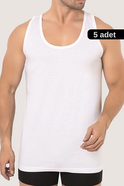 andredimoda Men's 5-Piece Undershirt Set Economical Package in Stylish Special Box