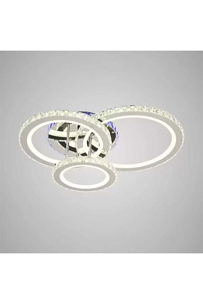 Alista Home LED chandelier with remote control and crystal NOVA ROTONDA RGB 103 W, 3 Circles, Glossy Chrome