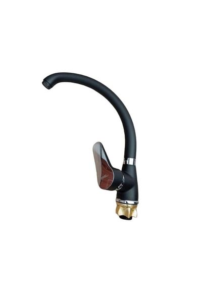 Tempo Swan neck kitchen faucet, matte black LUX, sink or countertop mounting