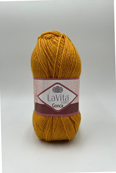 LaVita Yarn خيط غونكا محبوك يدويًا 100% أكريليك 100 جرام (2027 خردل)