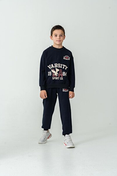 Mışıl Kids Varsity 1984 Sport Co. Baskılı Erkek Çocuk Alt Üst Eşofman Takımı