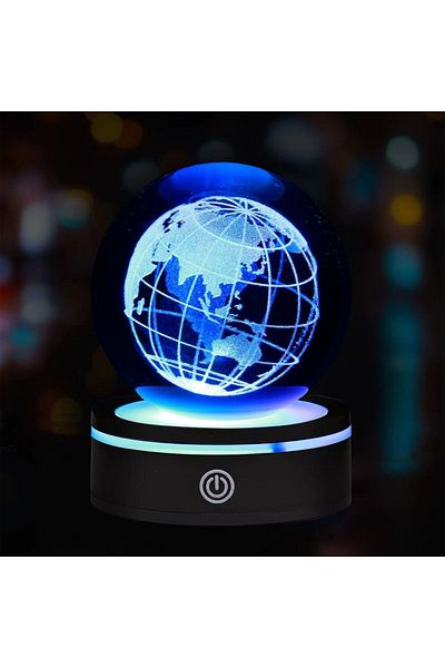 TTT World Design Rotating Glass Globe with USB