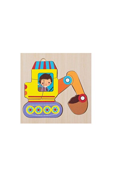 OEM Educational Wooden Puzzle for Children with 5 Pieces - Bulldozer Model, Dimensions 15x15 cm