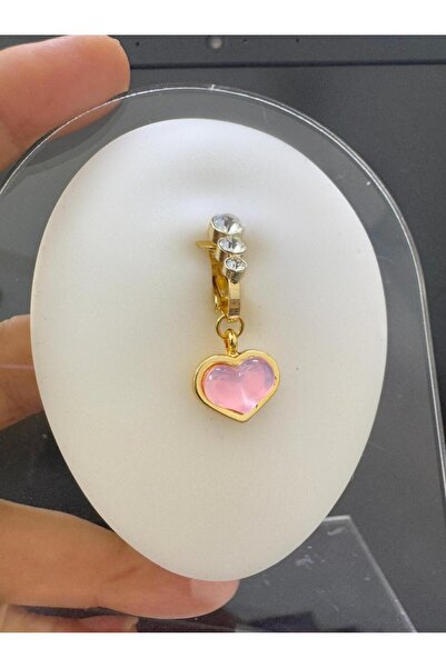 Arescollection deliksiz fake sıkıştırma kalpli göbek piercingi