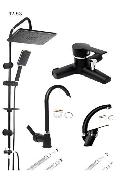 VSA Kalite Siyah Robot Tepe Yağmurlama Banyo-mutfak-lavabo Bataryası Musluğu ...