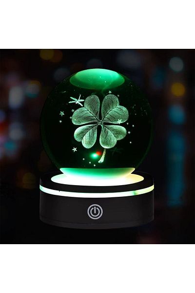 TTT Rotating Glass Globe with USB Clover Design