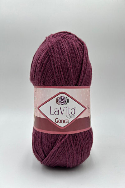 LaVita Yarn Fir pentru tricotat manual Gonca 100% acrilic 100gr (5106 MOR MÜR...