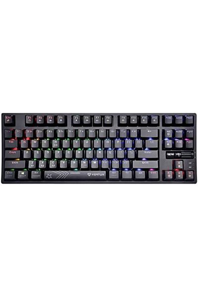 VERTUX Bluetooth Gaming Keyboard, Anti-Ghosting 80% TenKeyLess Wired/Wireless, Blue Switches, RGB Li