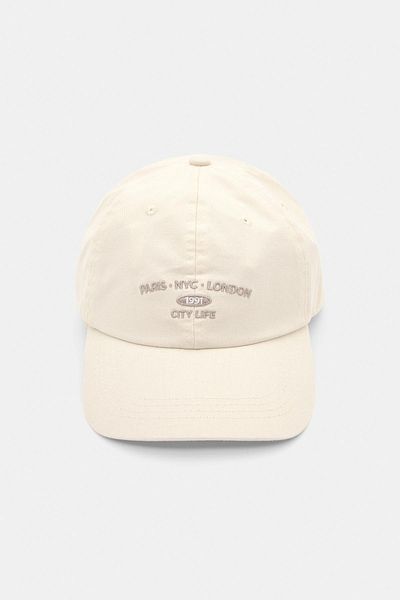 Pull & Bear Embroidered City Life cap