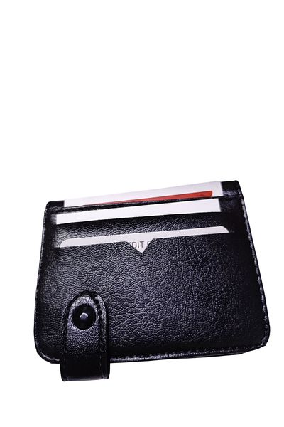 ENGIN Unisex Vegan Faux Leather Thin Wallet Card Holder with Coin Compartment