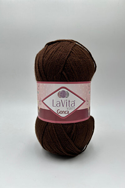 LaVita Yarn Fir pentru tricotat manual Gonca 100% acrilic 100gr (7221 MARO LEMN)