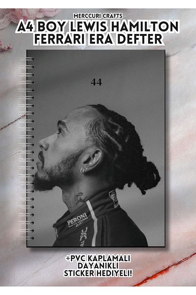 merccuri crafts Lewis Hamilton A4 Spiral School Notebook 50 Sheets - Lined, Pvc Coated Waterproof Hard Cover