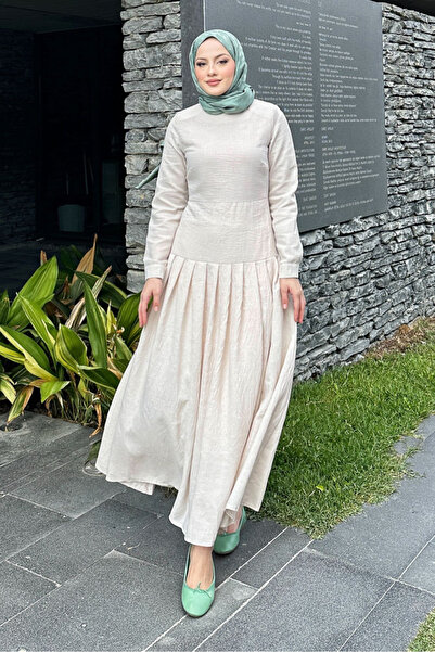 Ovn. Φόρεμα Chiara από λινό - Χρώμα πέτρας